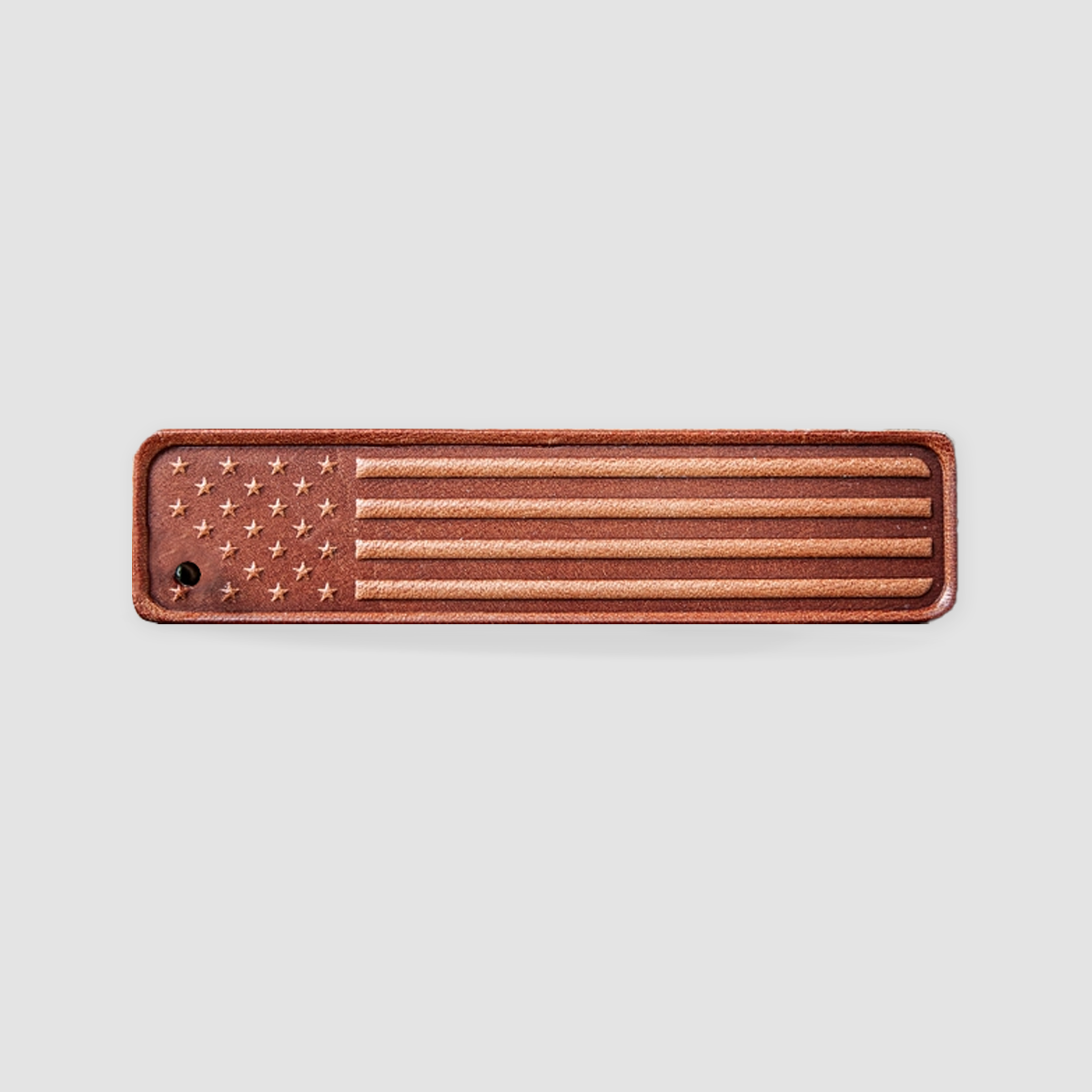 American Flag Leather Keychain