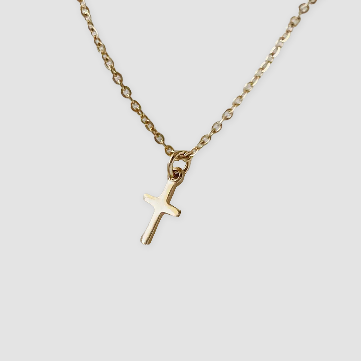 Gold Women's Cross Necklace 18"