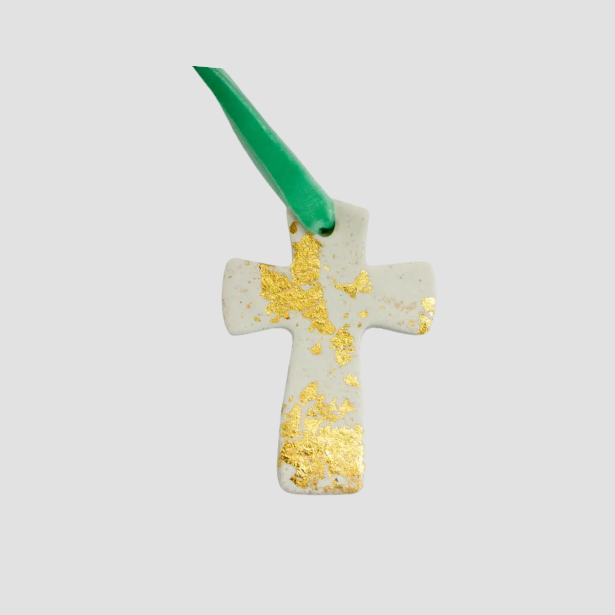 Clay Golden Cross Ornament