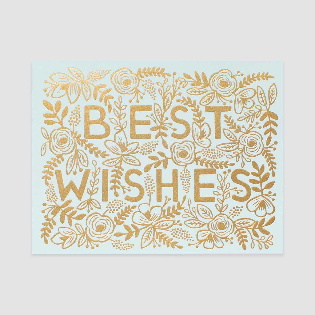 Best Wishes Gold Floral Card