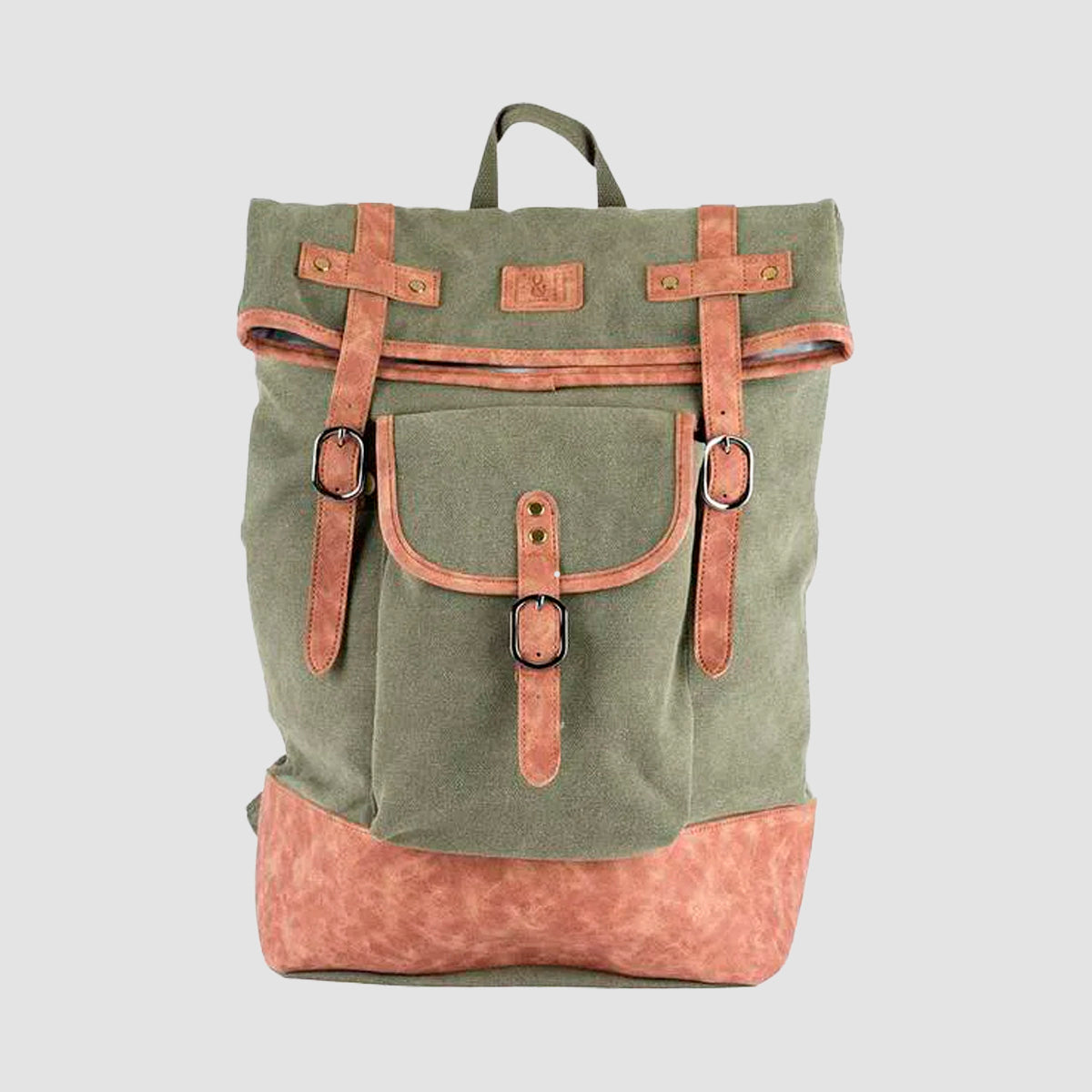 Insulated Canvas Cooler Backpack - Green