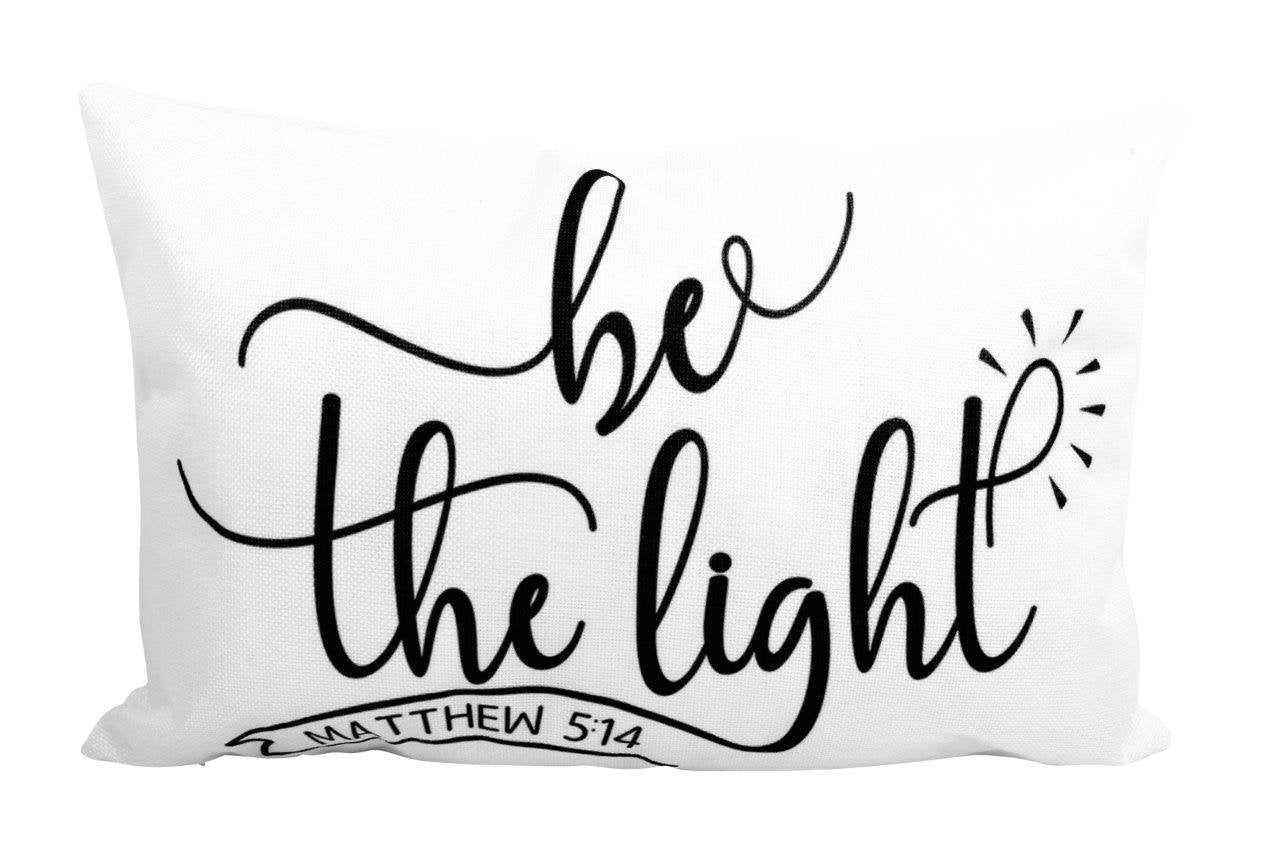 Be the Light Pillow Cover | Matthew 5:14 | 18x12 Pillow cover | Home Decor | Primitive Décor | Gospel Decor | Bedroom Decor | Mom Gift by UniikPillows