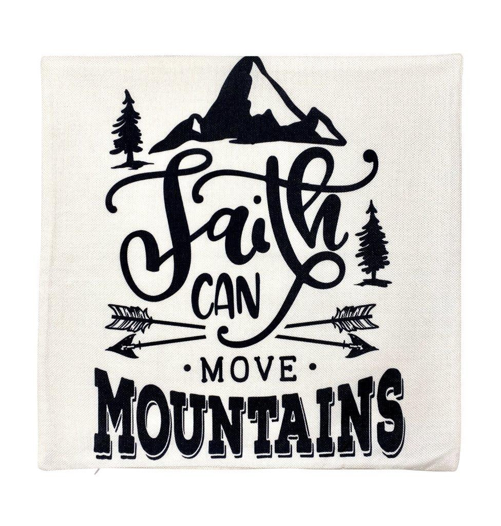 Faith can move Mountains | Pillow Cover | Faith Gift | Gospel Home Decor | Farmhouse Decor | Throw Pillows | Gift for her | Bedroom Decor by UniikPillows