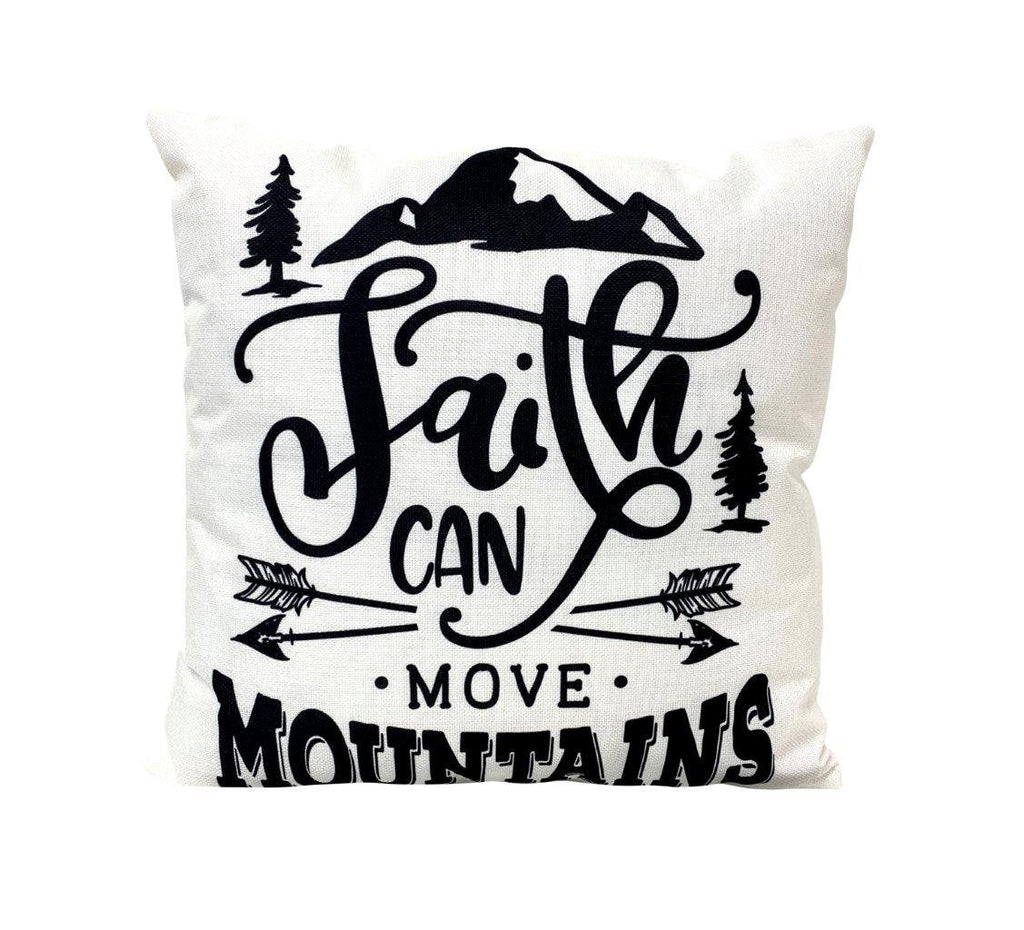 Faith can move Mountains | Pillow Cover | Faith Gift | Gospel Home Decor | Farmhouse Decor | Throw Pillows | Gift for her | Bedroom Decor by UniikPillows